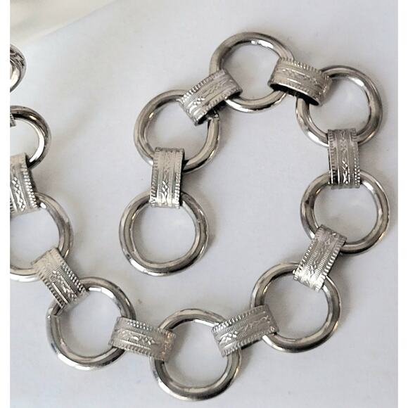 Southwestern Style Western Silver Belt Waist Chain Colorful with Cabochons - Picture 6 of 10